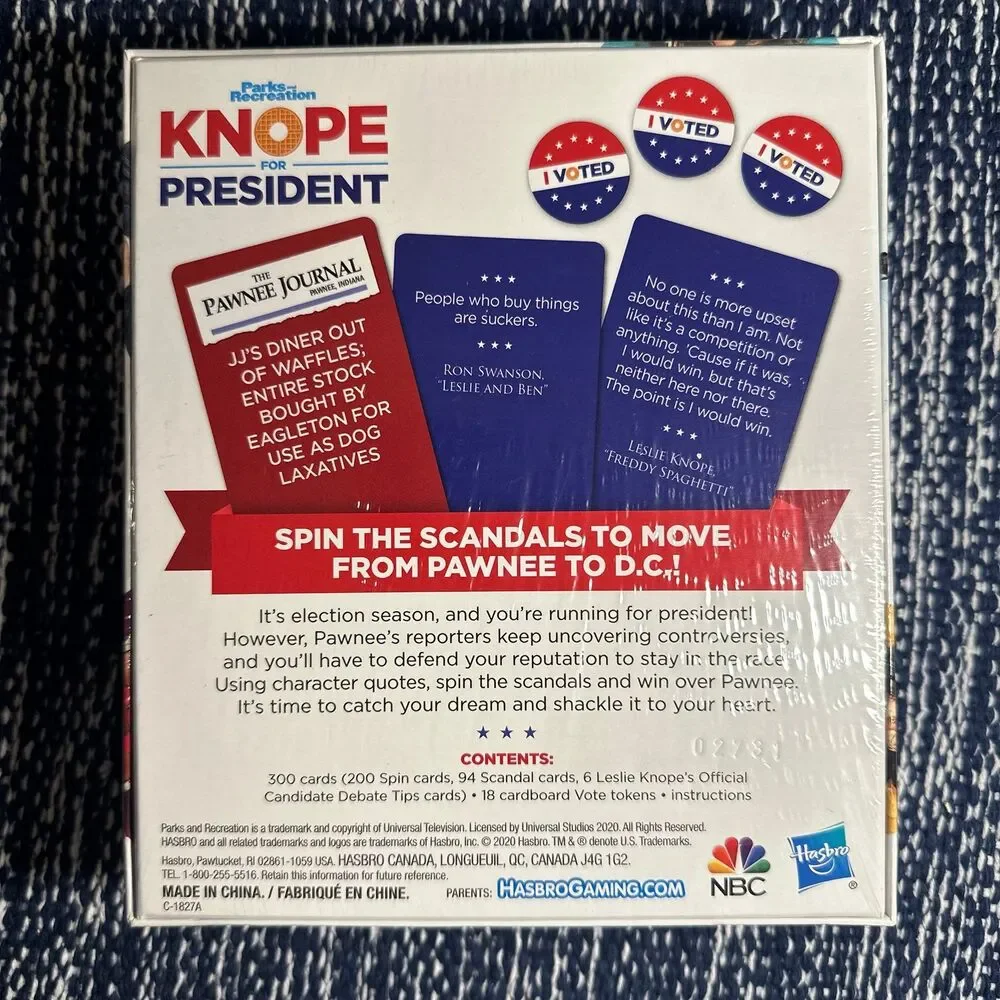 Parks and Rec Knope for President Card Game